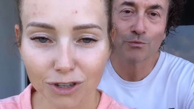 Agata Rubik i Piotr Rubik pokazują widoki ze swojego budynku