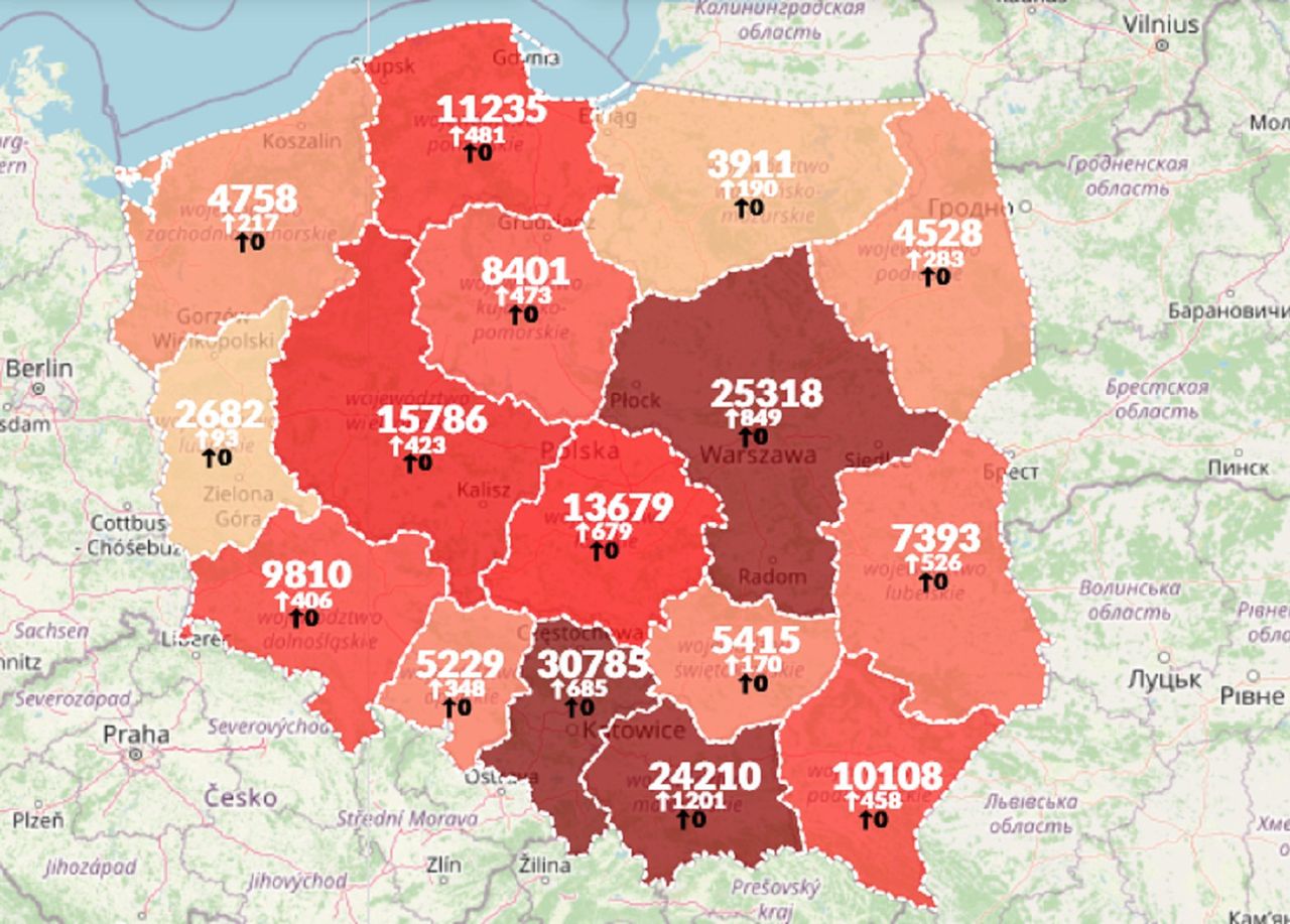Koronawirus w Polsce. Blisko 7,5 tys. nowych zakażeń. Nie żyje 41 kolejnych osób [mapa]