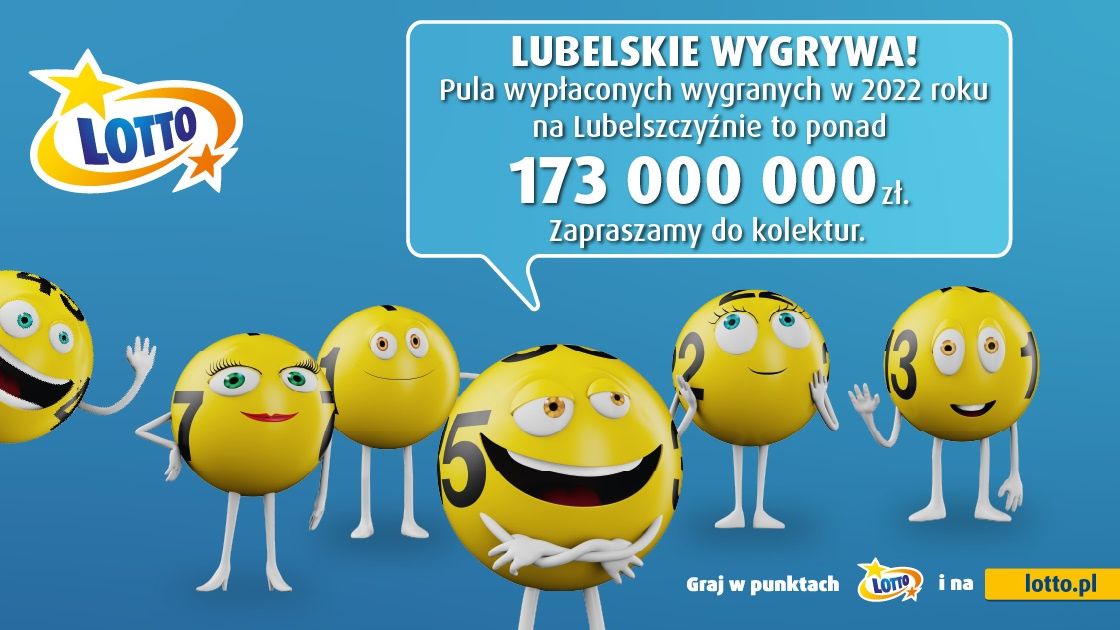Pula wypłaconych wygranych w 2022 roku na Lubelszczyźnie to ponad 173 mln złotych