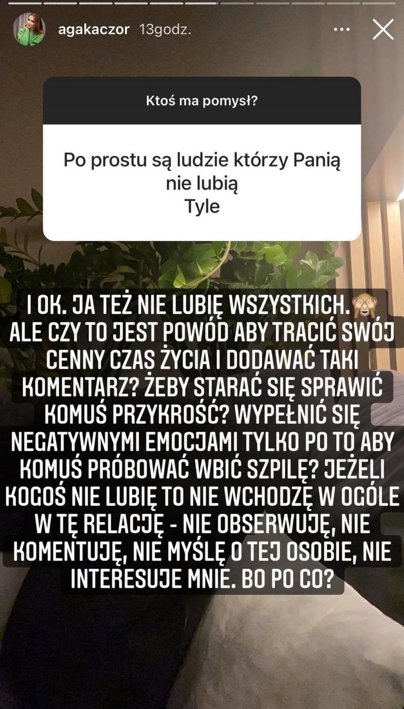 Agnieszka Kaczorowska oburzona wpisem internautki