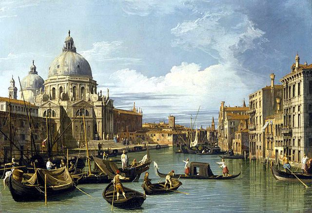 Na obrazach Canaletta widać linię największych pływów w lagunie weneckiej