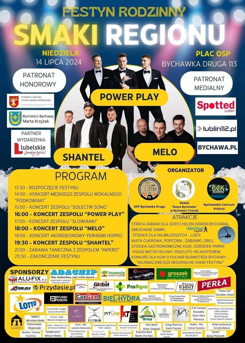 Plakat z programem Festyn rodzinny