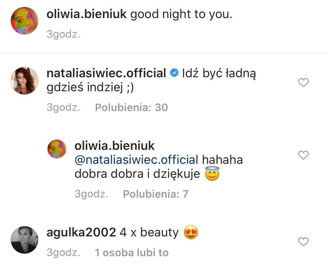 Siostra Anny Przybylskiej komentuje zdjęcie Oliwii Bieniuk