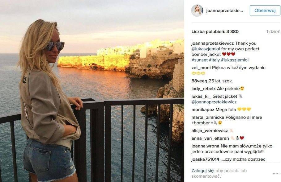 Joanna Przetakiewicz na wakacjach w kurtce Łukasza Jemioła