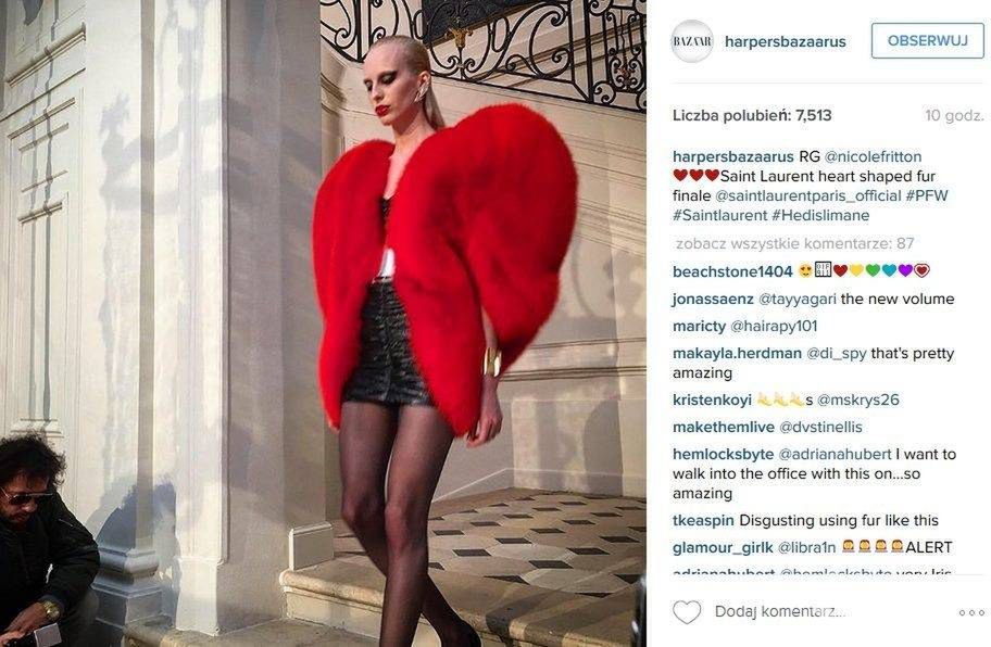 Kolekcja Saint Laurent jesień-zima 2016/2017 (fot. Instagram)