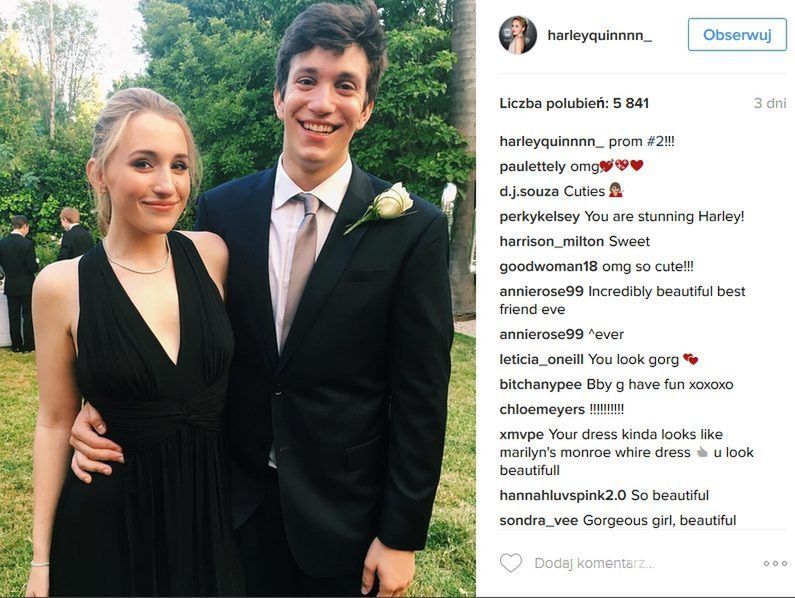 Harley Quinn Smith na balu maturalnym (fot. Instagram)