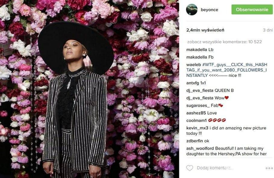 Garnitur: Givenchy. Beyonce na rozdaniu nagród CFDA Fashion Awards 2016. Odebrała statuetkę dla ikony mody (fot. ONS)