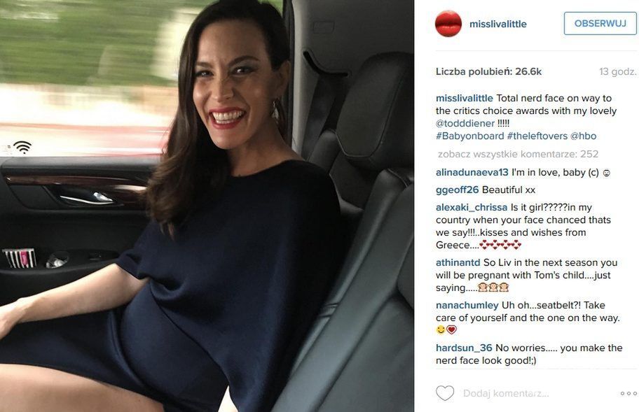 Ciężarna Liv Tyler jedzie na galę Critics' Choice Awards 2016 (fot. Instagram)