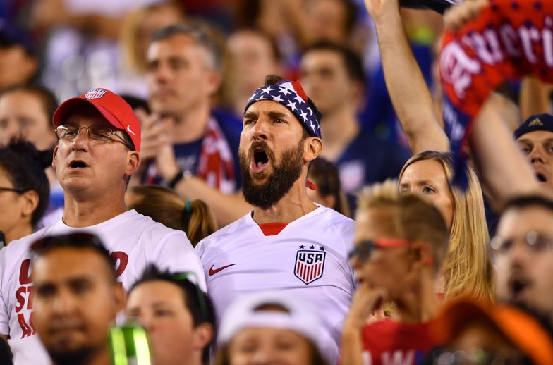 PHILADELPHIA, PA - AUGUST 29: Fans celebrate after the game between Portugal and The United States on August 29, 2019 at Lincoln Financial Field in Philadelphia, PA. (Photo by Kyle Ross/Icon Sportswire via Getty Images)