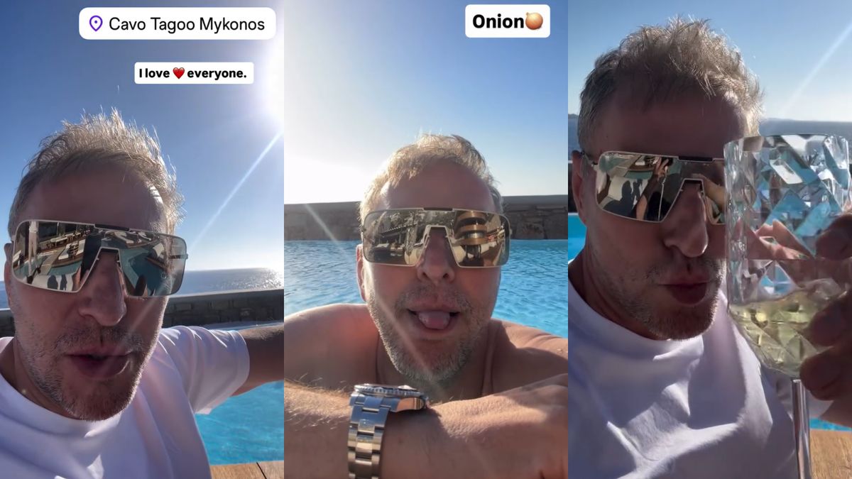 Krzysztof Gojdź przemówił z basenu na Mykonos