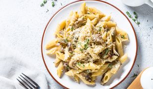 Penne z pieczarkami