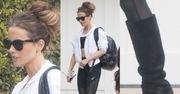 Kate Beckinsale wraca z siłowni w kozakach na obcasie...