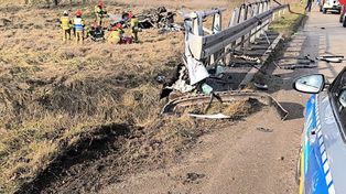 Poważny wypadek na S5 na wysokości Bożenkowa. Zderzenie dwóch samochodów ciężarowych