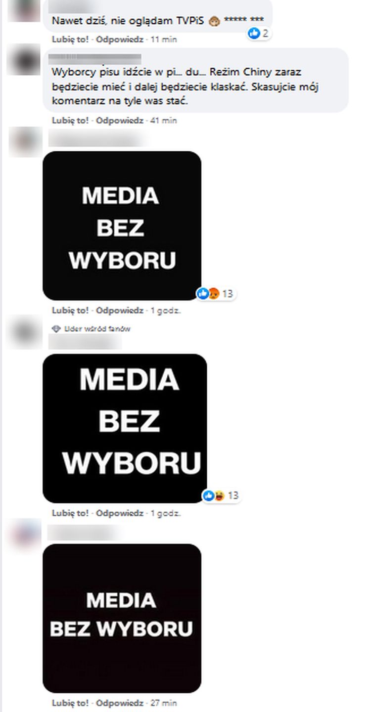 Internauci wspierają strajk mediów pod wpisami "Pytania na śniadanie"