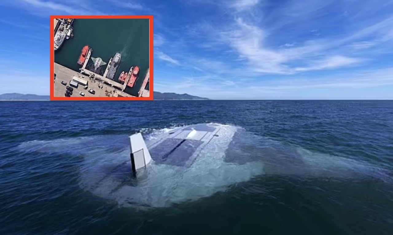 Secret navy drone revealed on Google Maps: A hidden Manta Ray