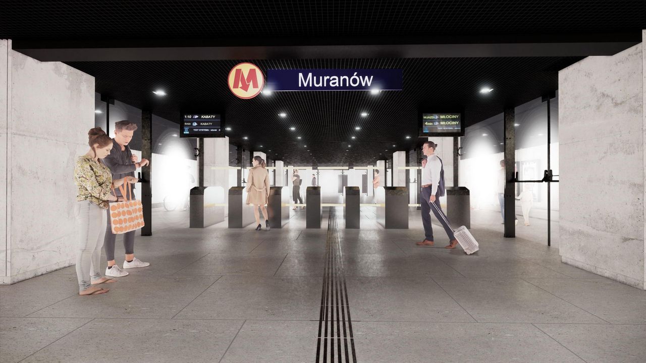 Wizualizacja stacji Muranów. / fot. Biuro Projektów Metroprojekt Sp. z o.o.