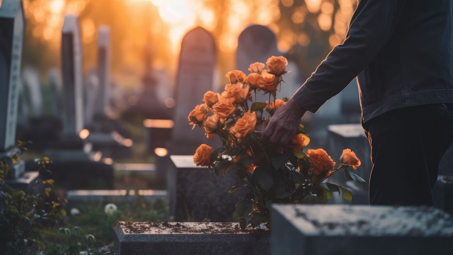 person leaving flowers on cemetery grave in memorial. generative ai
person, flowers, grave, cemetery, mourning, memorial, death, respect, sorrow, loss, remembrance, grief, tribute, tombstone, graveyard, sad, funeral, memory, honor, bereavement, commemoration, headstone, peace, condolence, burial, site, solemn, generative ai, leaving, person, flowers, grave, cemetery, mourning, memorial, death, respect, sorrow, loss, remembrance, grief, tribute, tombstone, graveyard, sad, funeral, memory, honor, bereavement, commemoration, headstone, peace, condolence, burial, site, solemn, generative ai, leaving