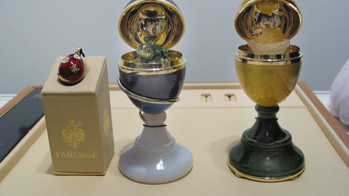 Jajka Faberge na targach w Gdańsku w 2003 r.