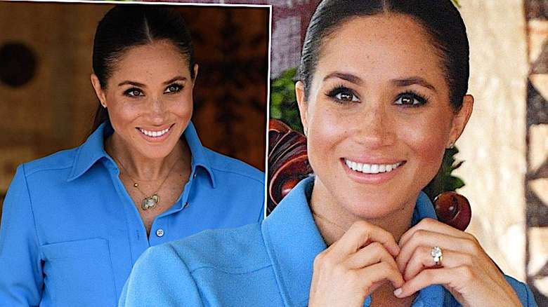 Meghan Markle niebieska sukienka