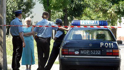 Policja na miejscu tragedii