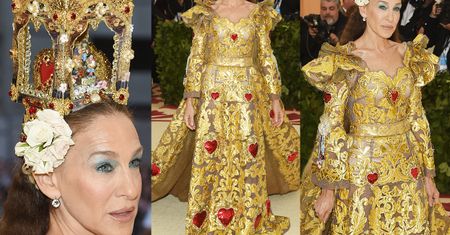 Sarah Jessica Parker z szopką betlejemską na głowie