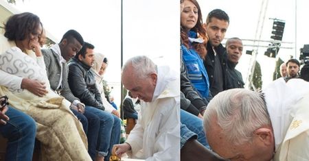 W Wielki Czwartek papież obmył stopy imigrantom! "Gest SŁABOŚCI I GŁUPOTY!"