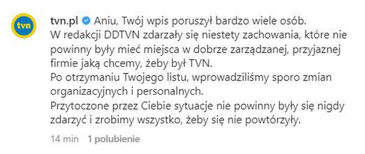 TVN odpowiada Annie Wendzikowskiej