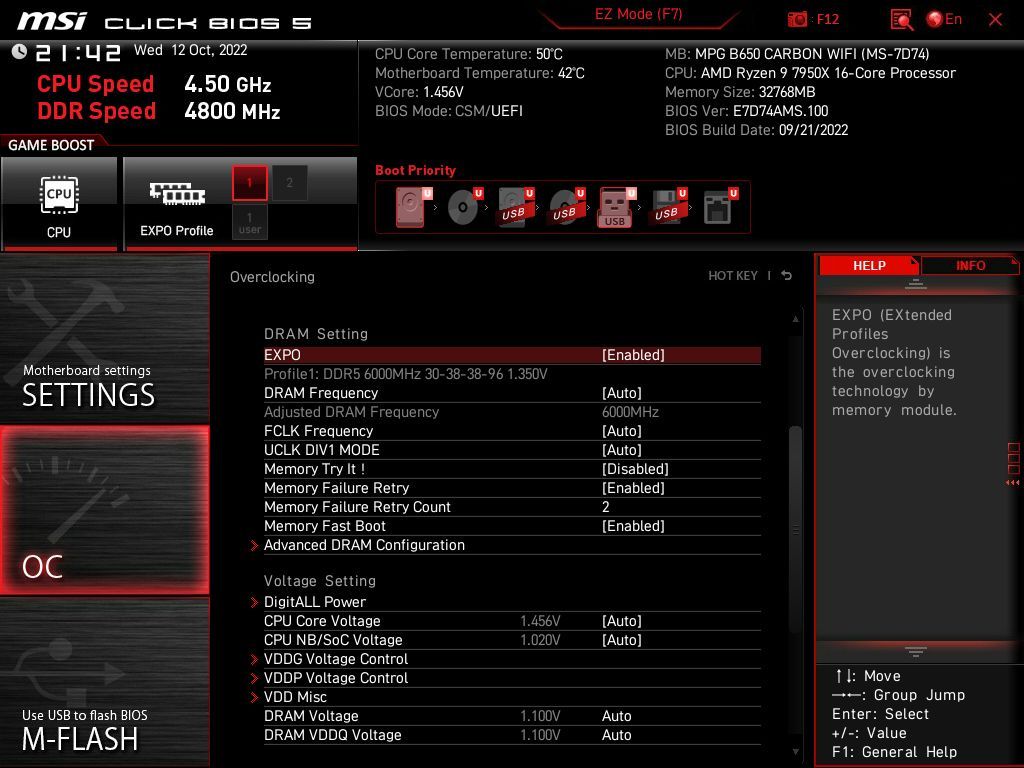 MSI MPG B650 Carbon WIFI - Click BIOS 5