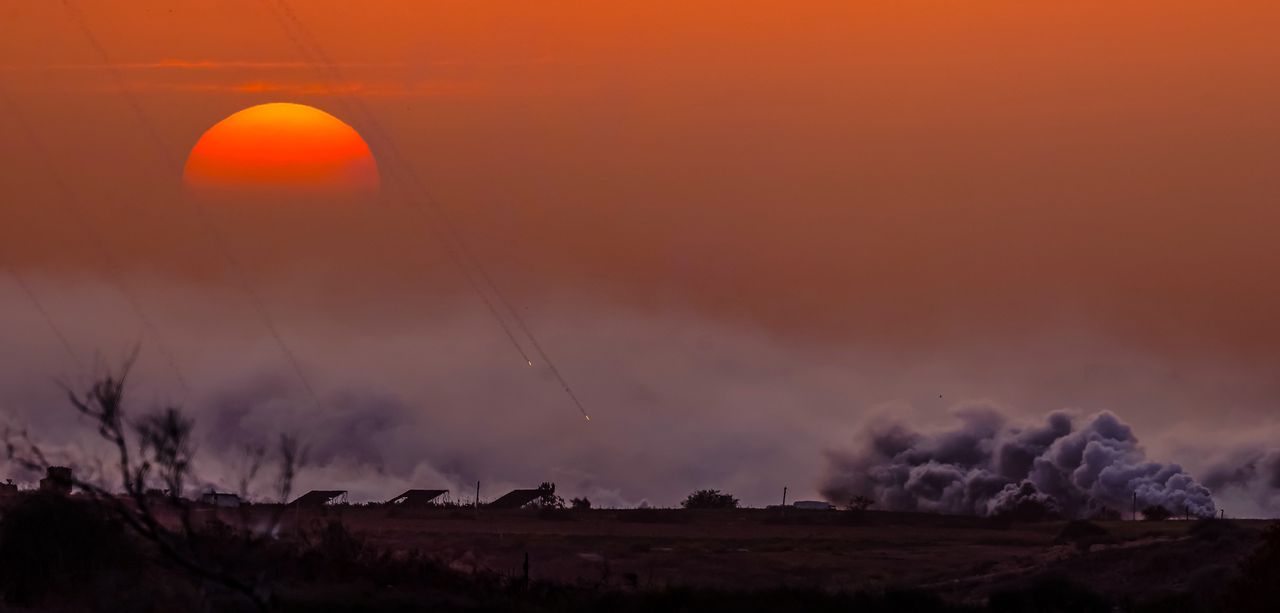 Smoke rises after Israeli shells strike the northern part of the Gaza Strip.