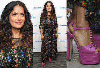 Skromna Salma Hayek BEZ DEKOLTU promuje nowy film