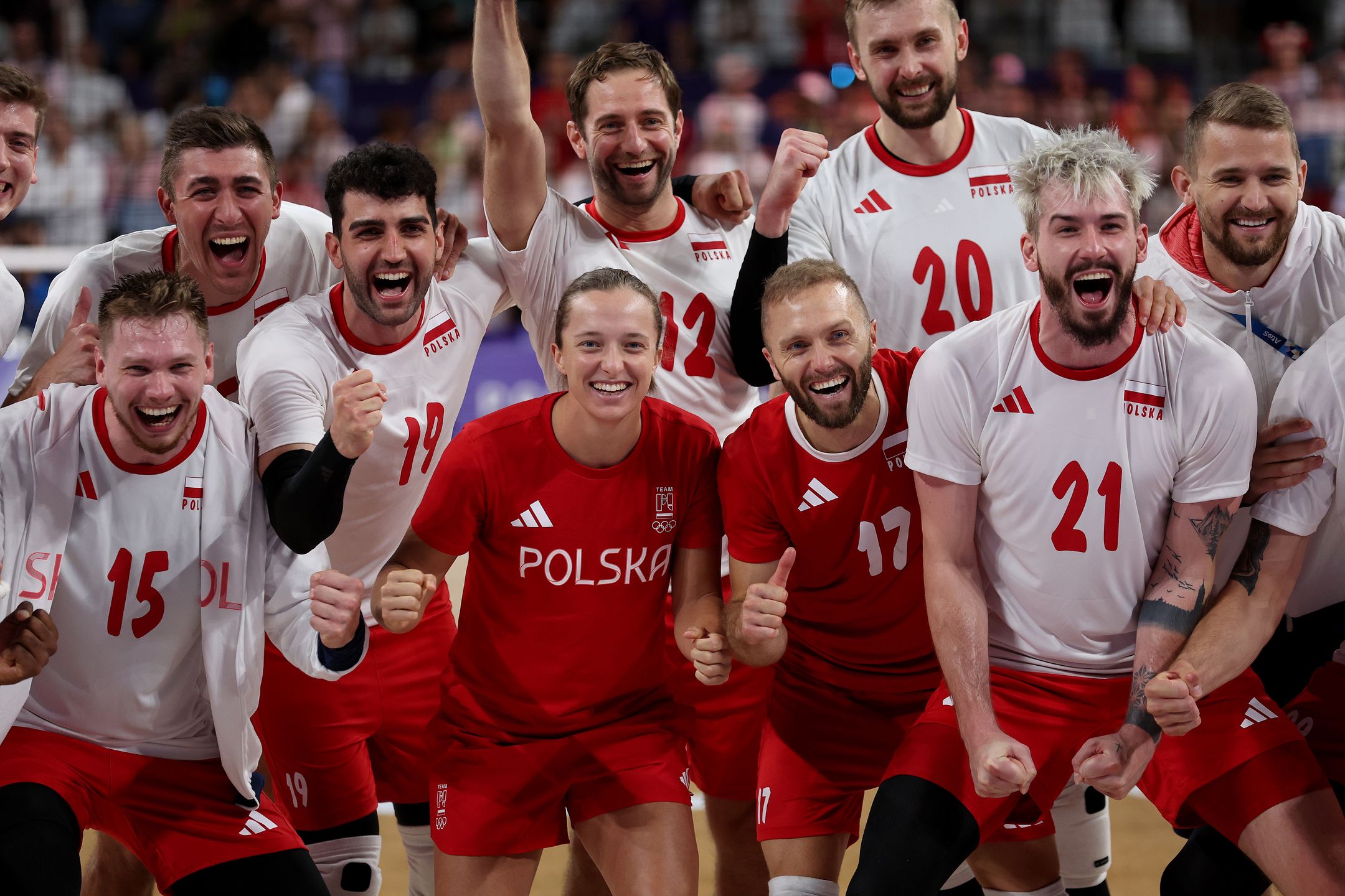 Volleyball - Olympic Games Paris 2024: Day 10
PARIS, FRANCE - AUGUST 05: Players of Team Poland pose for a team photo with Tennis player Iga Swiatek after the team's victory in the Men's Quarterfinal match between Team Slovenia and Team Poland on day ten of the Olympic Games Paris 2024 at Paris Arena on August 05, 2024 in Paris, France. (Photo by Carl Recine/Getty Images)
Carl Recine
bestof, topix