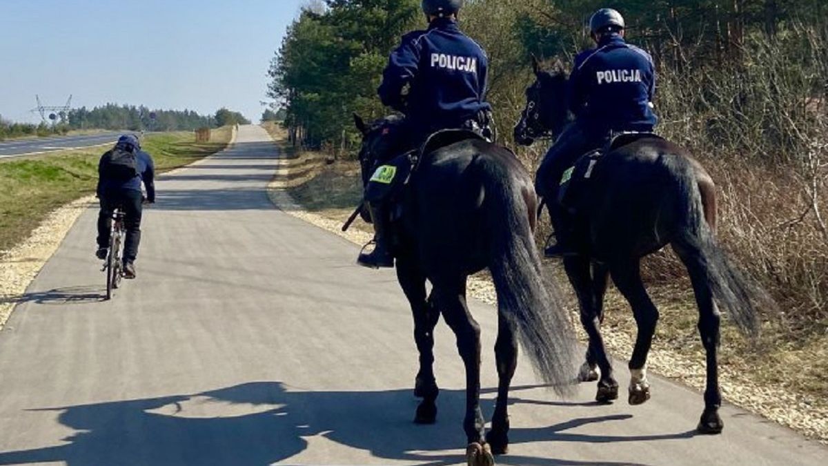 Policyjny pościg na koniach. 