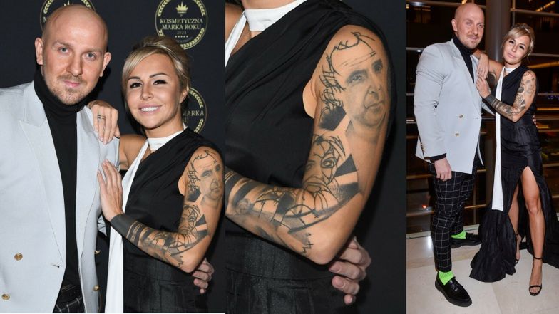 Blanka Lipińska eksponuje wytatuowane ramię na gali w hotelu Hilton