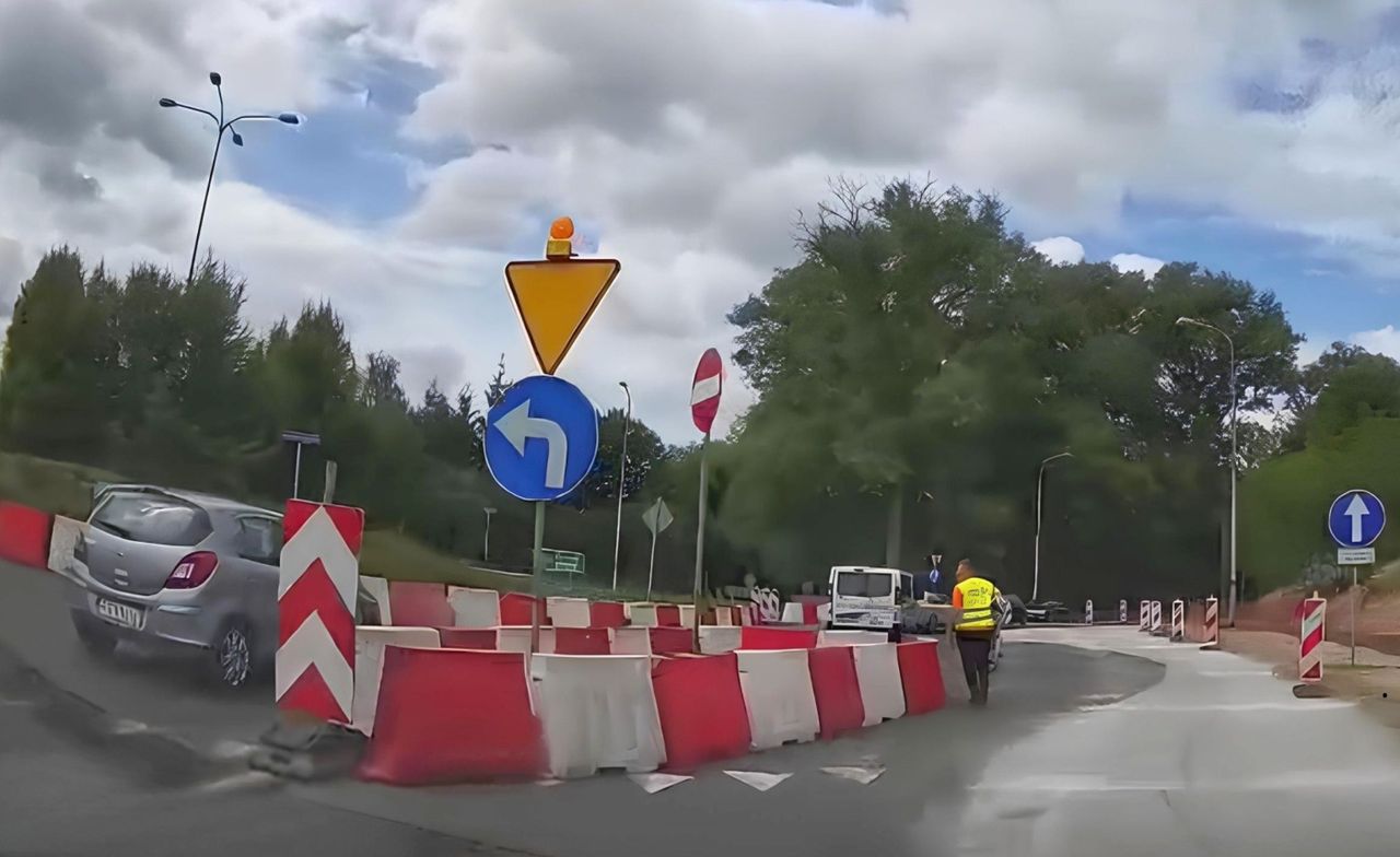 Gorzów: Jazda pod prąd na rondzie Barlineckim. Tak kierowcy ignorują znaki