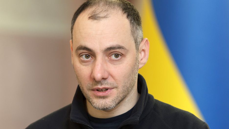 KYIV, UKRAINE - MARCH 04, 2024 - Vice Prime Minister for Reconstruction of Ukraine and Minister of Development of Communities, Territories and Infrastructure of Ukraine Oleksandr Kubrakov is seen during the briefing as part of a signing ceremony of the memorandum on the reconstruction of Chernihiv region. (Photo credit should read Kirill Chubotin / Ukrinform/Future Publishing via Getty Images)