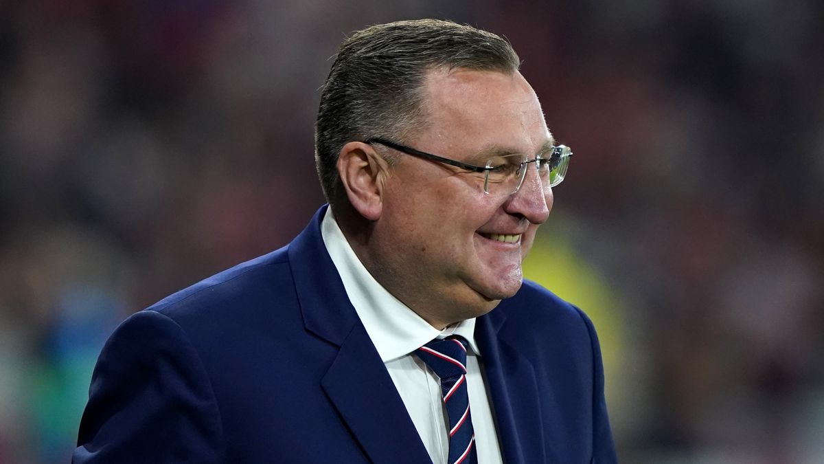 Poland manager Czeslaw Michniewicz smiles during the International Friendly match at Hampden Park, Glasgow. Picture date: Thursday March 24, 2022. (Photo by Andrew Milligan/PA Images via Getty Images)
