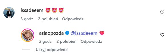 Ukochany Opozdy skomentował jej zdjęcia