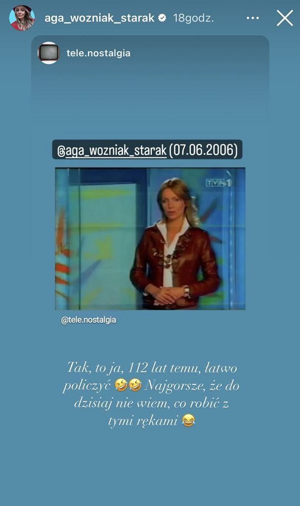 Agnieszka Woźniak-Starak komentuje swoje zdjęcie z przeszłości