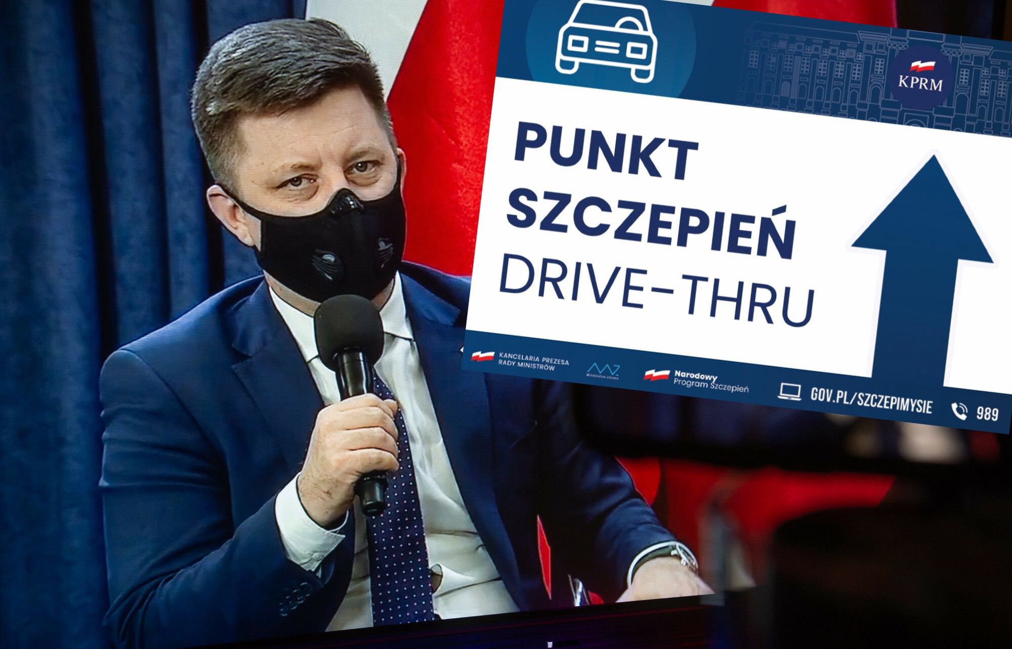 Nowy warunek dla punktów szczepień.  Muszą mieć tablice z logo KPRM 