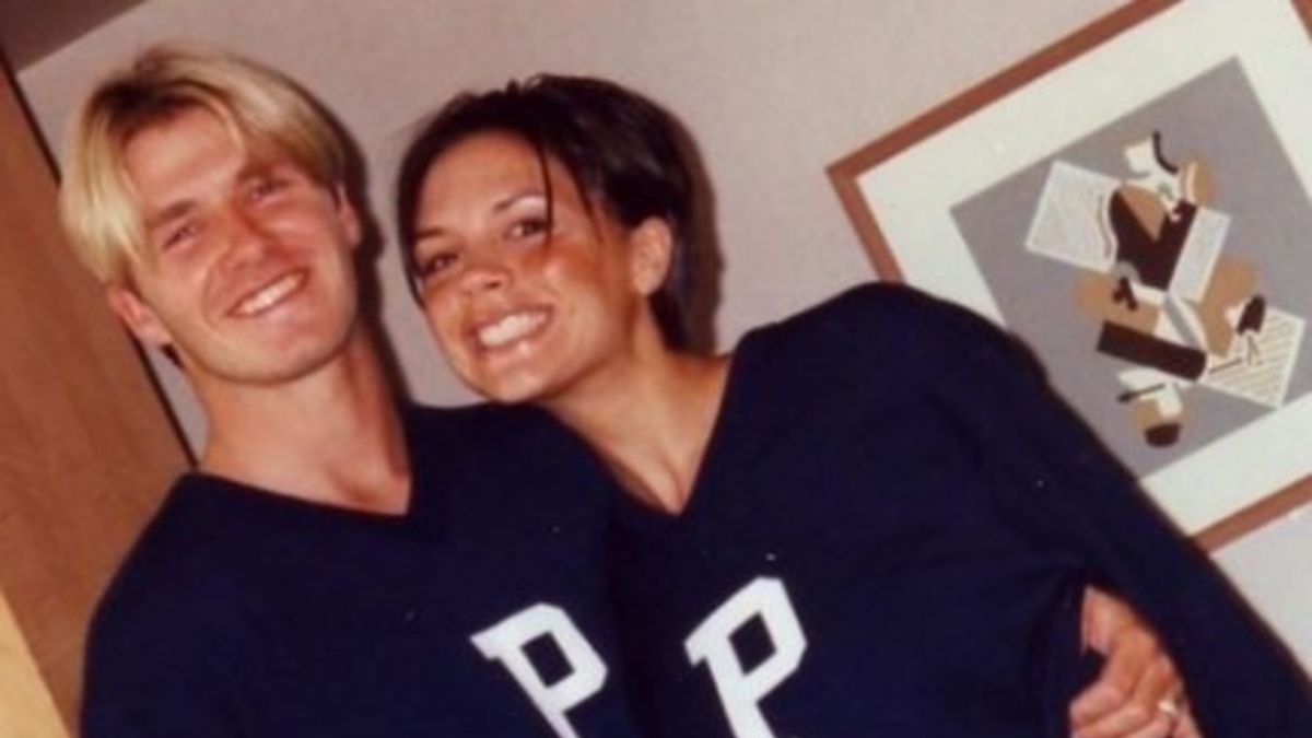 Victoria Beckham i David Beckham w młodości