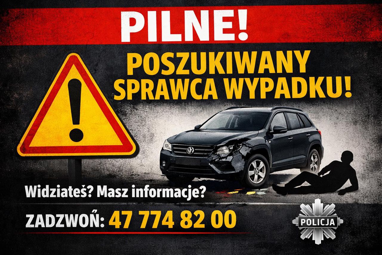 Potrącenie pieszego na trasie Huta Szklana - Herburtowo. Policja poszukuje sprawcy