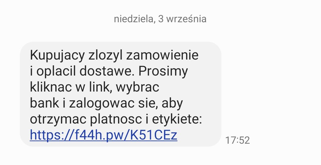 Fałszywy SMS od "OLX"