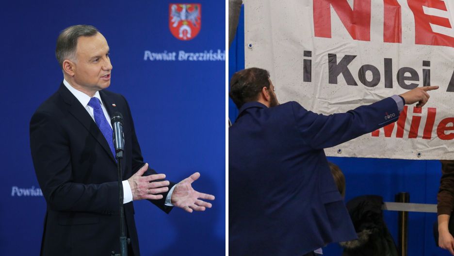 Andrzej Duda w Brzezinach. Okrzyki na spotakniu