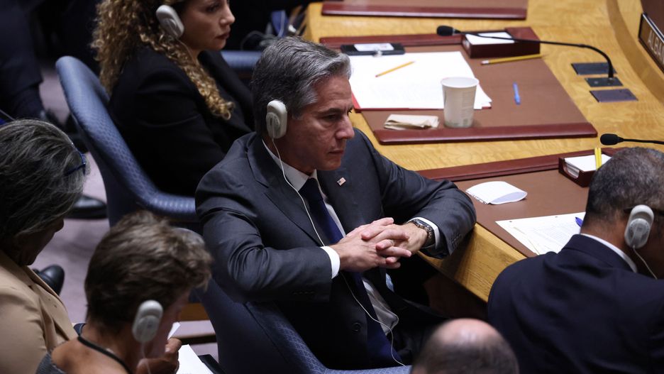 US Secretary of State Antony Blinken listens during a high-level United Nations Security Council meeting about the ongoing conflict in Ukraine on the sidelines of the General Debate of the UN General Assembly at UN Headquarters in New York, New York, USA, 22 September 2022. EPA/JUSTIN LANE Dostawca: PAP/EPA.