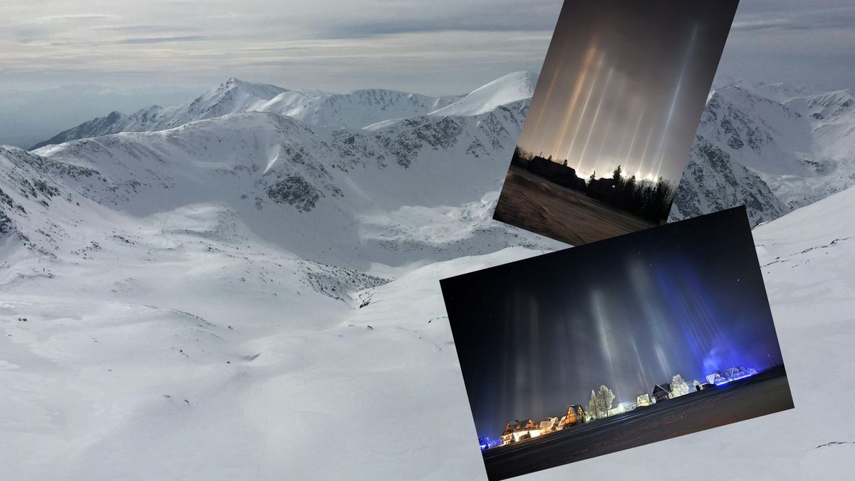 Tajemnicze zjawisko w Tatrach. Snopy światła pojawiły się nocą