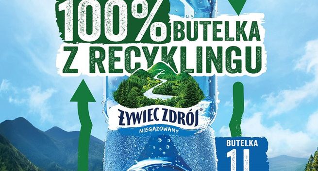 Żywiec Zdrój w butelkach 1L w 100% z recyklingu
