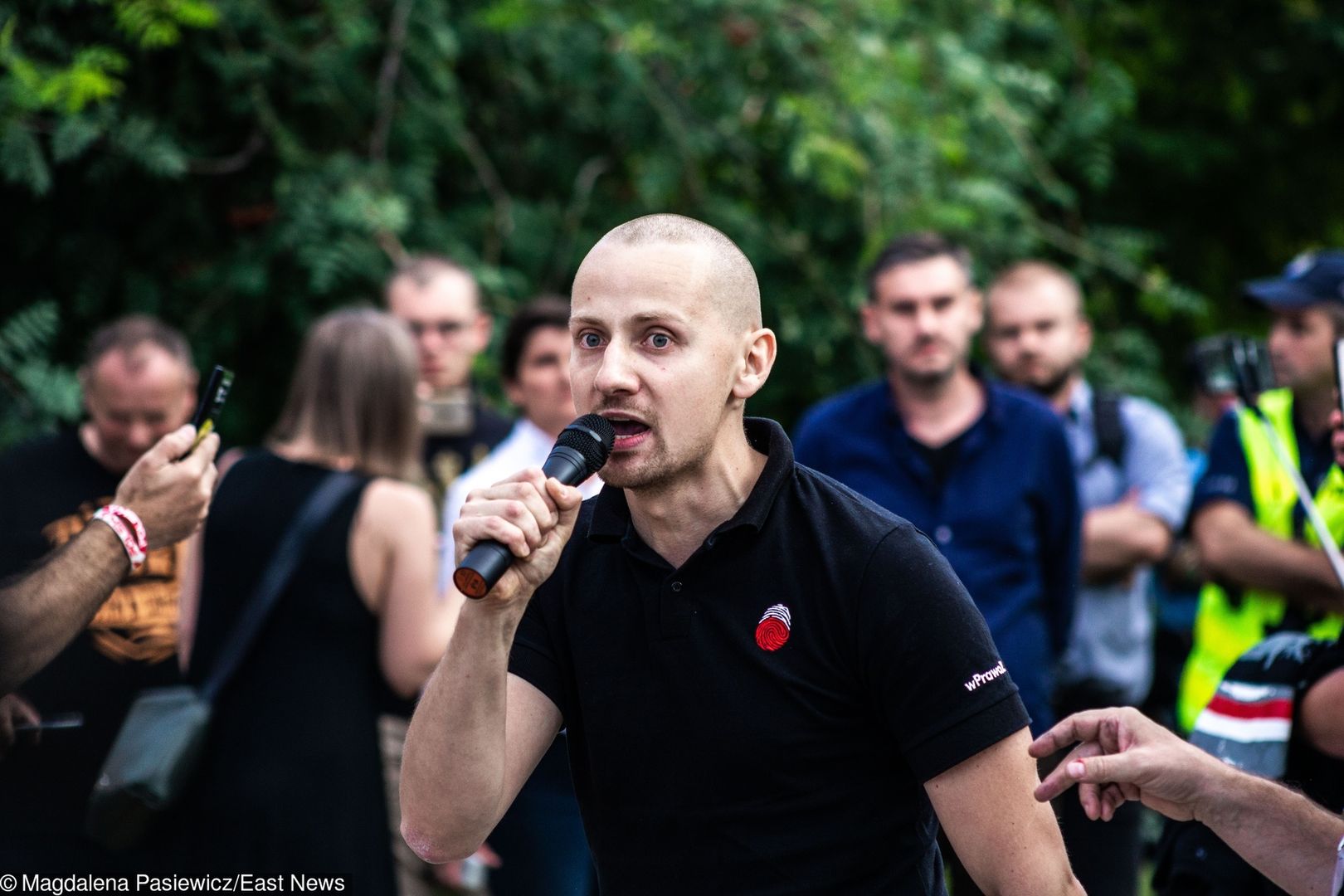 Jacek Międlar na demonstracji narodowców