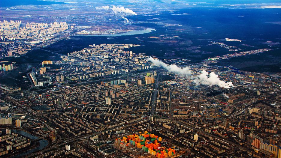 Osiedle, reklamujące się sloganem "trochę Europy w sercu Kijowa", jest nowoczesne i stworzone dla zamożnych klientów