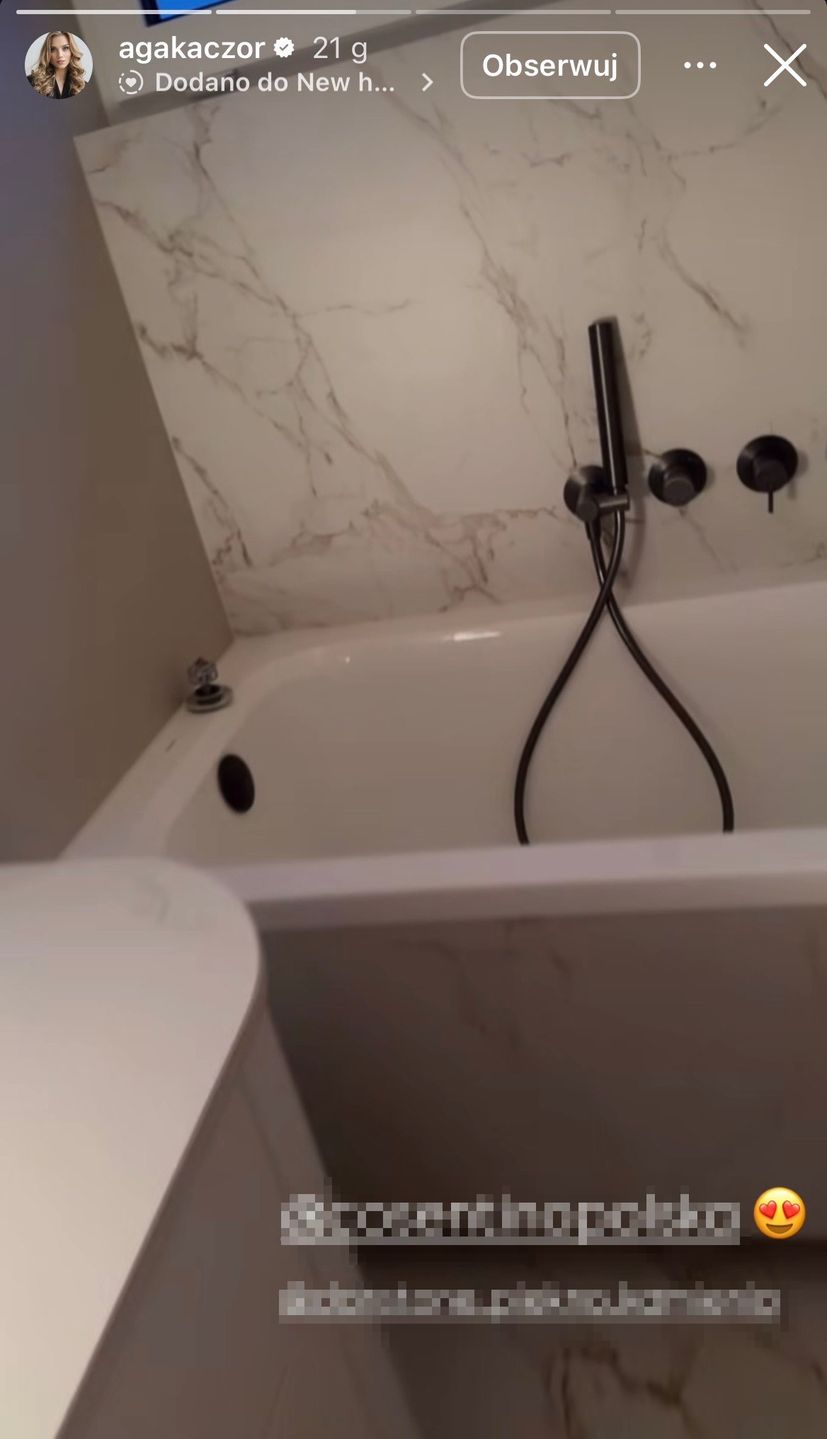 Agnieszka Kaczorowska pokazuje łazienkę