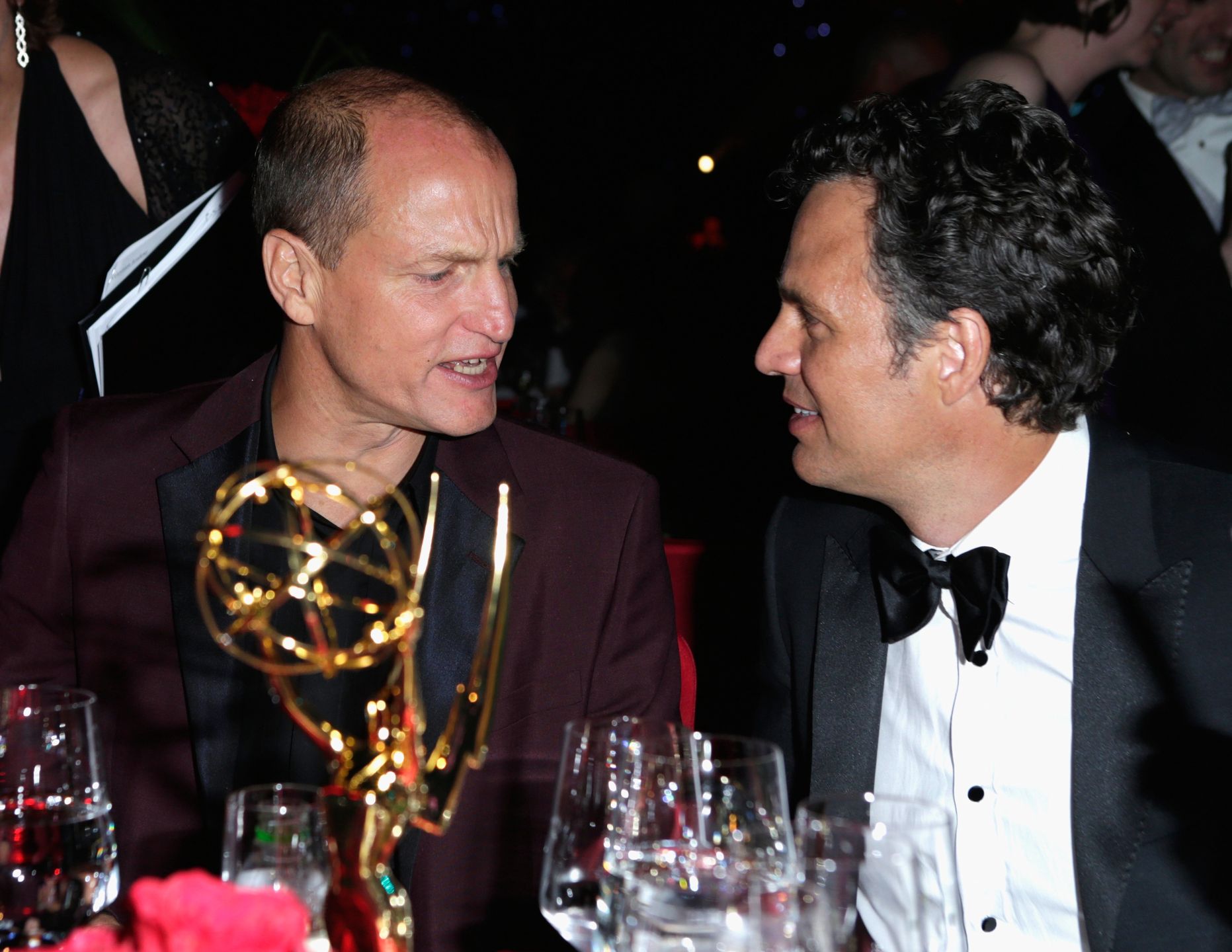 66th Annual Primetime Emmy Awards - Governors BallLOS ANGELES, CA - AUGUST 25:  Actors Woody Harrelson (L) and Mark Ruffalo attend the 66th Annual Primetime Emmy Awards Governors Ball held at Los Angeles Convention Center on August 25, 2014 in Los Angeles, California.  (Photo by Jeff Vespa/WireImage)Jeff VespaAward, Celebrities, Emmy's, Emmys, Fashion, Television Show